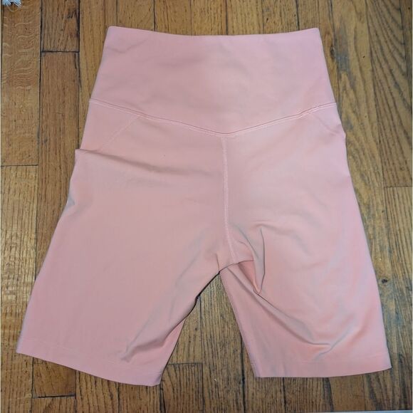 Girlfriend Collective Pink Coral Café High-Rise Bike Short Size Small Athletic - Picture 3 of 4